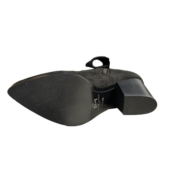 Marc Fisher Arletta NEW IN BOX black faux suede 25” high  3.5 “ heels sz 6.5M - Picture 7 of 9